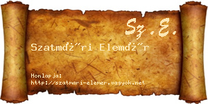Szatmári Elemér névjegykártya