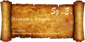 Szatmári Elemér névjegykártya